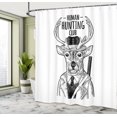 thumbnail image 5 of Ambesonne Deer Hunting Shower Curtain, Sarcastic Humor Sketch, 69"Wx84"L, Charcoal Grey and White, 5 of 5