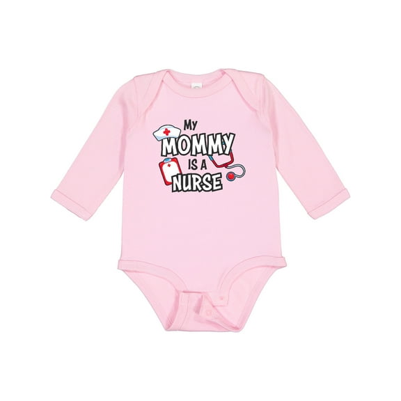 Inktastic My Mommy is a Nurse Boys or Girls Long Sleeve Baby Bodysuit