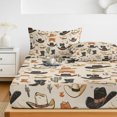thumbnail image 6 of Twin XL Size Fitted Sheet Set - Western Cowboy 2 Piece Bedding Sets 16" Deep Pocket Fitted Sheet with 1 Pillowcases, Country Vintage Art Boots Desert Brushed Microfiber Hotel Luxury Bed Sheets, 6 of 9