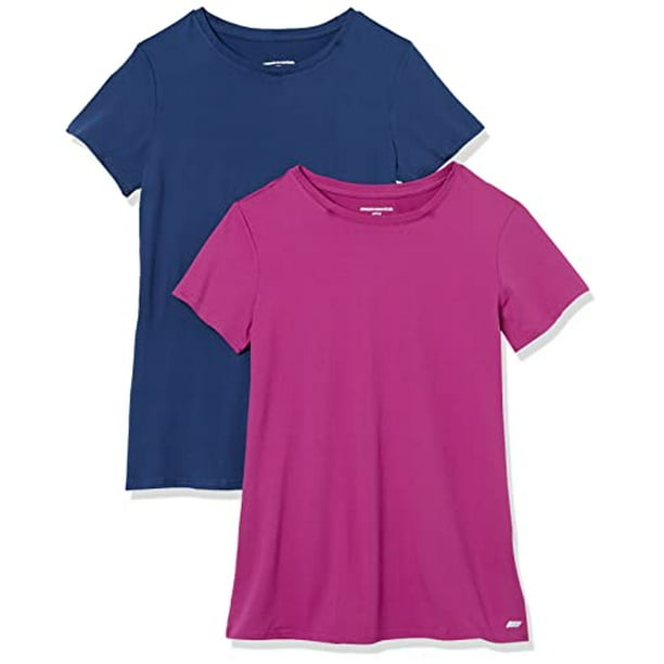 Women's Tech Stretch Short-Sleeve Crewneck T-Shirt, Pack of 2, Navy, Orchid  Petal, Large - Walmart.com