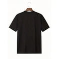 thumbnail image 2 of Women's Oversized Black T-Shirt with White Face Cutout and Pink Star, Loose Fit Y2K Streetwear Tee Top, 2 of 13