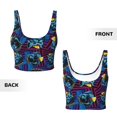 thumbnail image 6 of Sports Bra For Women, Stylish Retro Cats Dogs Sports Bras For Women High Support, Workout Tank Tops Woman With Removable Cups, 6 of 8