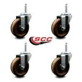 thumbnail image 2 of 4 Inch High Temp Phenolic Wheel Swivel 5/8 Inch Threaded Stem Caster Set, 2 of 2