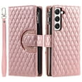 thumbnail image 3 of for Samsung Galaxy S22 Wallet Case with Card Holder & Kickstand & Wrist Strap, Flip Folio Book Style PU Leather Protective Cover with Crossbody Strap for Samsung Galaxy S22, Rosegold, 3 of 11