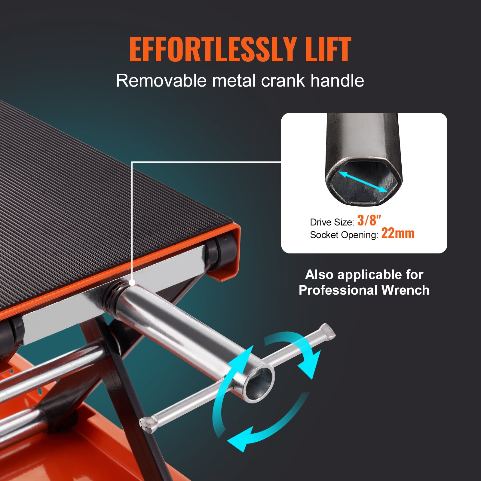 KFFKFF Motorcycle Scissor Jack Lift 1100 lbs Wide Deck Hoist Stand for ATVs Bike