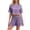 Purple, variant on Eternatastic Women's Striped Pajama Sets 2 Piece Soft Summer Lounge Short Sleeve Sleepwear Shorts PJs for Ladies XL Grey