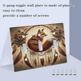 thumbnail image 4 of 3 Gang Light Switch Cover Plate Foxes Flower Ring Feathers Wall Plate Decorate Electrical Outlet Cover Plates 4.56”x4.48”, 4 of 8