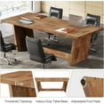 thumbnail image 6 of Finmind 6FT All-Wood Conference Table: 70.87" Executive Business Furniture, Rectangular Seminar Table, Walnut, 6 of 7