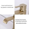 thumbnail image 4 of Proox  Single Handle Bathroom Faucet Pop Up Drain Brushed Gold Brushed, 4 of 4