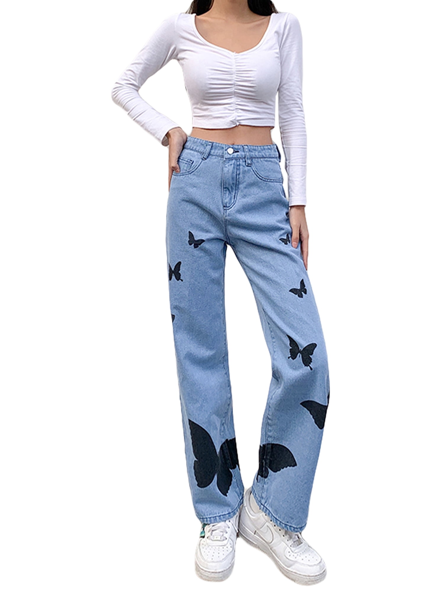 ZAXARRA Women High Waist Denim Jeans 