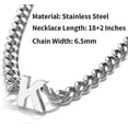 thumbnail image 3 of Stainless Steel Cuban Link Necklace for Initial A-Z Boys Men Women with Letter Pendant 6.5mm 18+2 Inches Jewelry Gift, 3 of 5