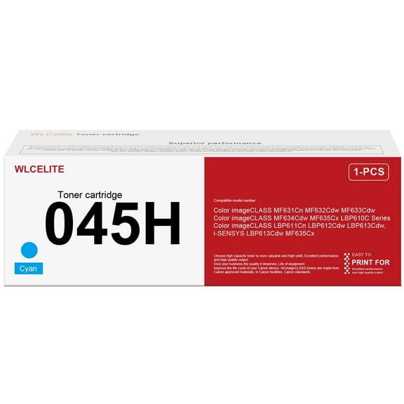 Cyan 045H Toner Cartridge Replacement for Canon 045H 045 Toner Cartridges for LBP613Cdw MF635Cx Printer
