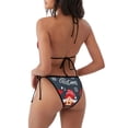 thumbnail image 3 of Ratiio Three Cute Christmas Gnomes Pattern Women's Two Piece Bikini Swimsuit - Adjustable Tie Bikini Set Sexy & Comfortable Beach Swimwear, 3 of 7