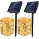 thumbnail image 1 of Solar String Lights, 2 Pack 100 LED Solar Fairy Lights 33 ft 8 Modes Copper Wire Lights Waterproof Outdoor String Lights for Garden Patio Gate Yard Pa, 1 of 4