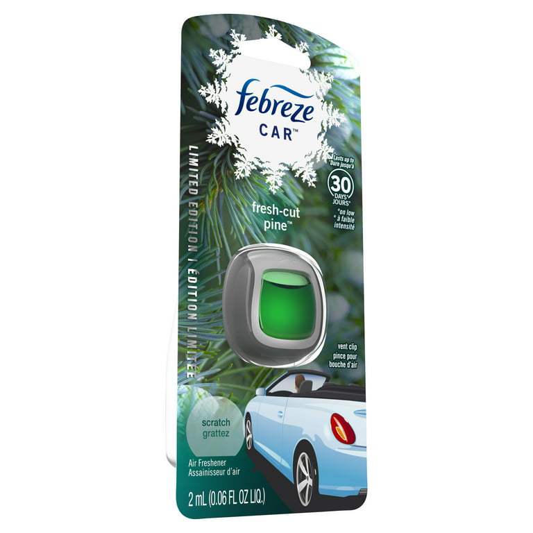 Febreze Car Air Freshener, Vent Clip, Pine - 0.06 fl oz