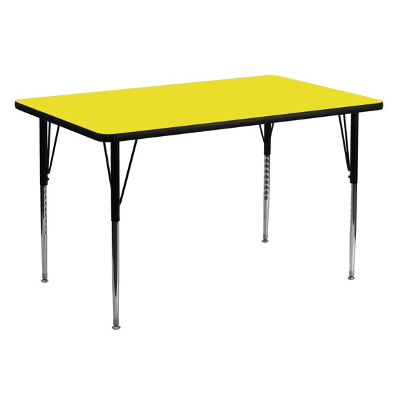 Emma   Oliver 30x60 Yellow HP Laminate Adjustable Activity Table
