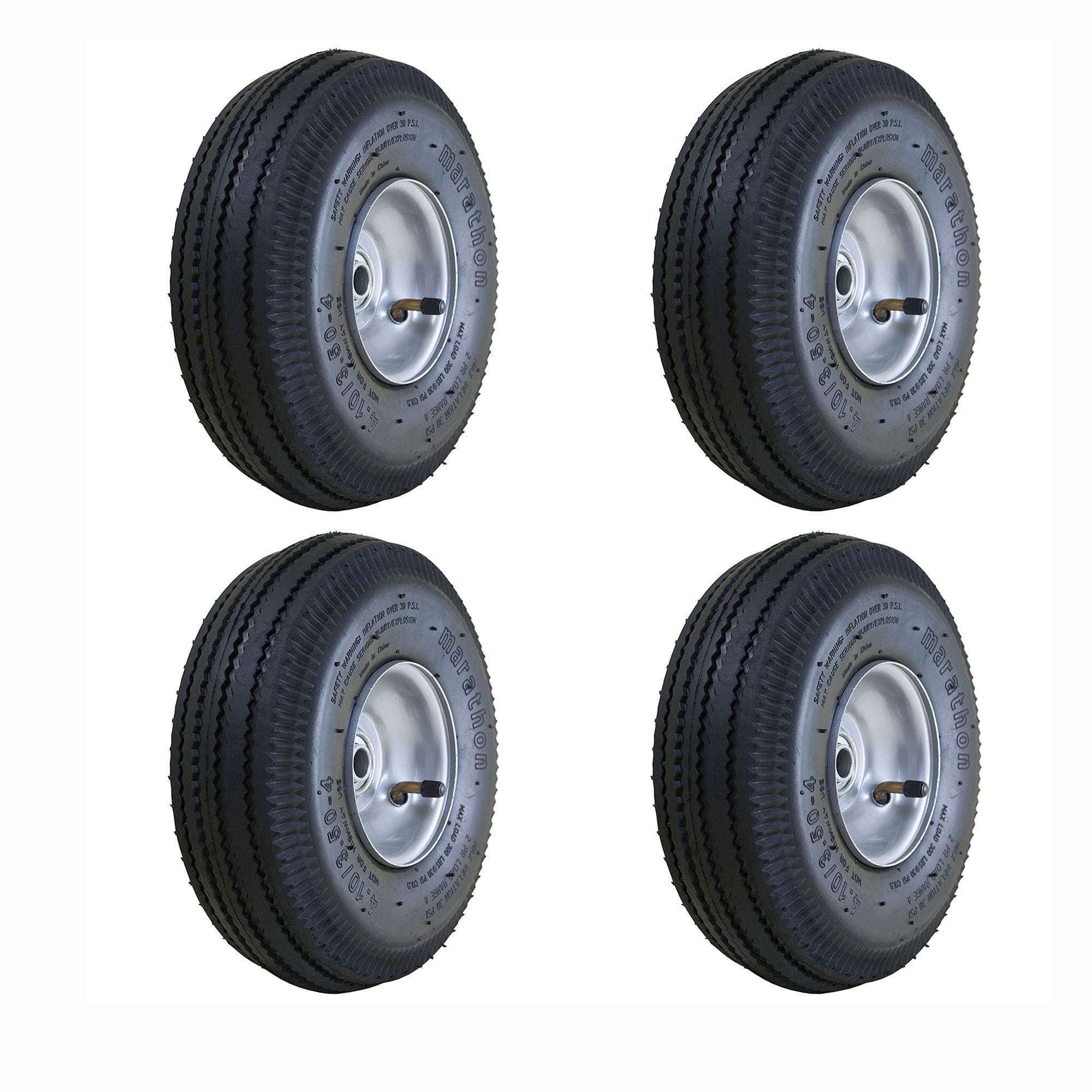 5/8 Bearings 2.25 Offset Hub Pack of 3 Air Filled Marathon 4.10/3.50-4 Pneumatic Hand Truck/All Purpose Utility Tire on Wheel 