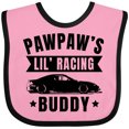 thumbnail image 3 of Inktastic Pawpaw's Lil' Racing Buddy with Car Silhouette Boys or Girls Baby Bib, 3 of 4