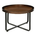 thumbnail image 3 of Kate and Laurel Zabel Table Basse Ronde Moderne en Métal avec Base Croisée, Bronze et Noir, 3 of 5
