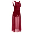thumbnail image 2 of IBTOM CASTLE Women Lyrical Dance Dress Modern Contemporary Dancewear Backless Tulle Skirt L Wine Red, 2 of 8