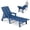 Navy Blue, variant on FOOWIN HDPE Patio Chaise Lounge Chairs Set of 2, Pool Lounge Chairs with 5-Position Adjustable Backrest, Wheels & Cup Holder, Black