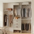 thumbnail image 2 of Homieasy 19'' - 59" W Closet System with Drawers and Hanging Rods(cut To Fit),  White Oak, 2 of 7