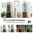 thumbnail image 5 of VECELO Corner Shelf with Power Outlets and LED Lights, 6-Tier Corner Bar Cabinet with Glass Holder, 63" Tall Corner Stand Display Storage Rack, Corner Bookshelf Bookcase, Charcoal Grey, 5 of 10