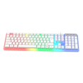 thumbnail image 4 of Miulika Clavier Mécanique de Jeu Rétroéclairé LED Gamer USB Filaire 104 Touches Blanc, 4 of 9