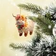 thumbnail image 2 of Christmas Ornaments Highland Cow Decor Christmas Tree Decorations Cute Acrylic Cow Pendants Cartoon Cow Decorative, 2 of 6