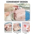 thumbnail image 6 of BAGSMART Double Layer Makeup Bag Travel Toiletry Bag Cosmetic Organizer Zipper Pouch for Lipsticks Electonic Accessories, Waterproof Portable, Multifunction, Pink, 6 of 7