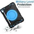 thumbnail image 5 of Dteck Case for iPad 11-inch (A16) 2025/iPad 10th Generation 10.9 inch 2022,Heavy Duty 3-Layer Protection Case Shockproof Hand Grip 360 Rotating Kickstand Hard Cover with Shoulder Strap,Black+Blue, 5 of 8