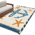 thumbnail image 6 of Summer Nautical Blue Area Rug 3x5 Washable Rug Non Slip Ocean Anchor Starfish Striped Large Area Rug Indoor Floor Carpet for Entryway Bedroom Kitchen Living Room Home Office Dining Room Nursery, 6 of 8