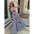 thumbnail image 4 of Women Embroidered Maxi Dress Sleeveless Smocked Flowy Sundress Boho Summer Long Dresses Beach Vocation Blue L, 4 of 6
