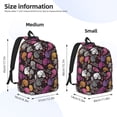 thumbnail image 2 of Disketp Halloween Skeleton print Canvas Backpack Lightweight Travel Daypack Student Rucksack Laptop Backpack-Medium, 2 of 5
