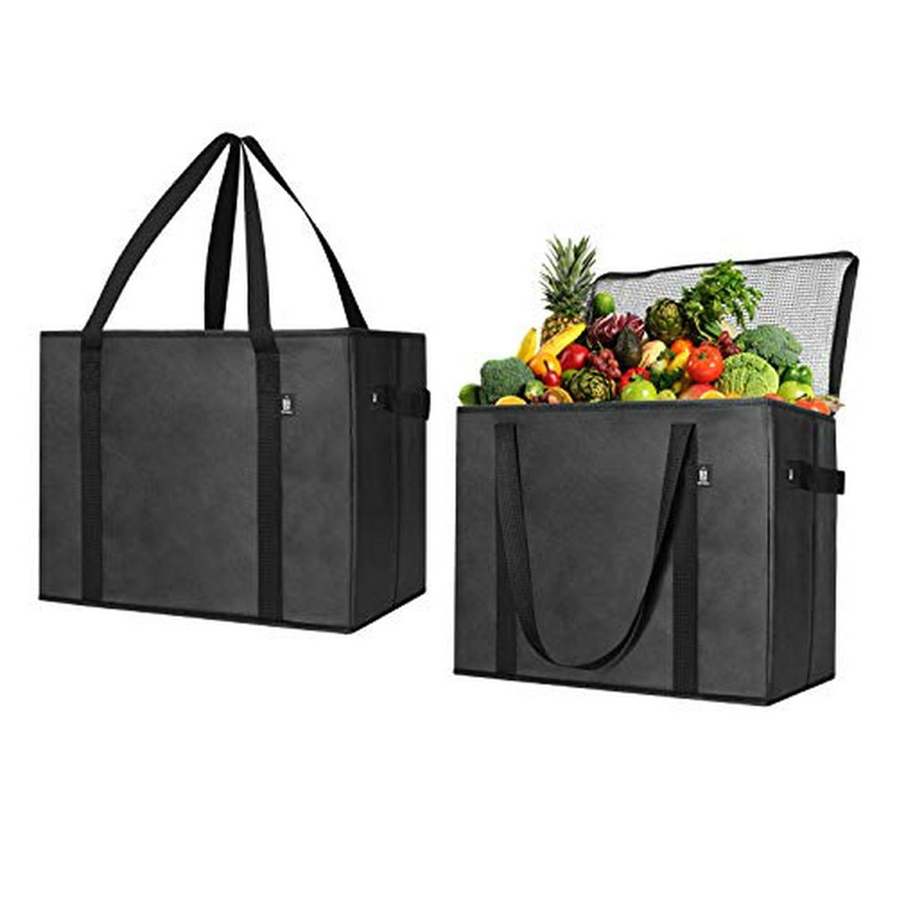 VENO Reusable Insulated Grocery Shopping Bags, 2 X Large Collapsible ...
