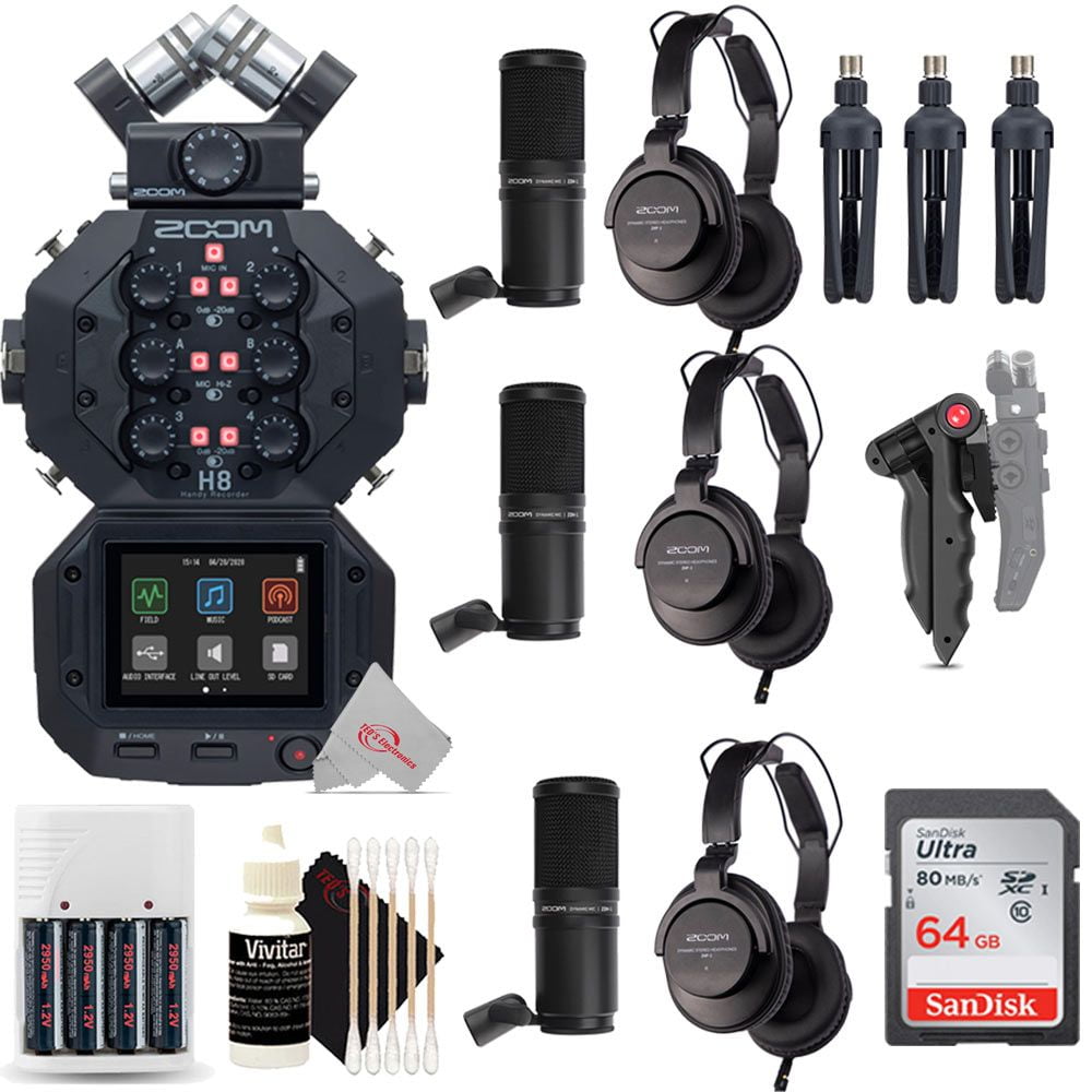 Zoom H8 8-Input / 12-Track Digital Handy Audio Recorder with Three