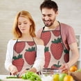 thumbnail image 5 of Red Strawberry Plants Fruit Beige Pattern Apron-Garden Aprons for Women with Pockets-Cotton Linen Waterproof Kitchen Cooking Gardening Aprons Adjustable for Kitchen,Cooking,BBQ and Salon 33x27 Inch, 5 of 7