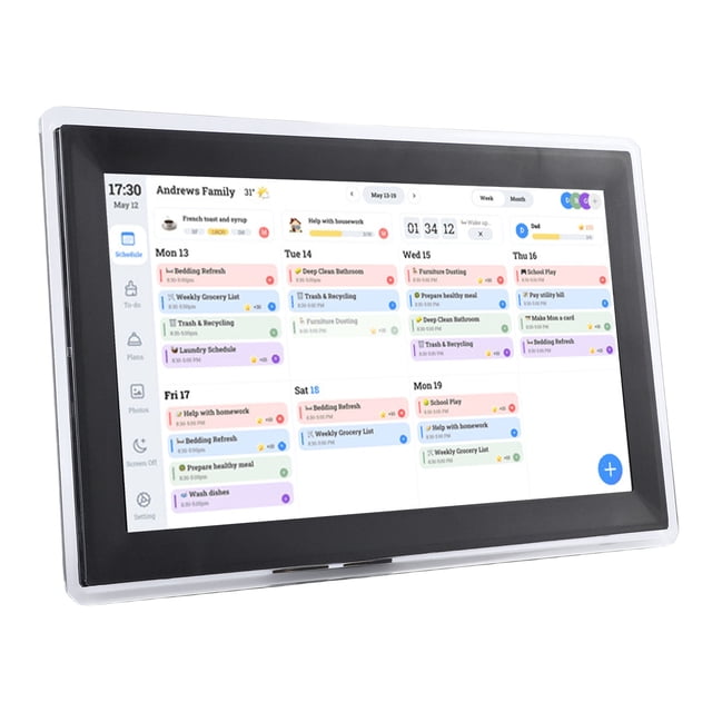 X Calendario Digital WIFi De 15,6 Pulgadas Pantalla Táctil De Pared Tabla De Tareas Planificador Familiar Inteligente Electrónico De 32 GB Pantalla Interactiva HD De 1920 X 1080