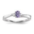 thumbnail image 1 of 925 Sterling Silver Created Alexandrite Diamond Birthstone Ring June Gemstone, 1 of 6