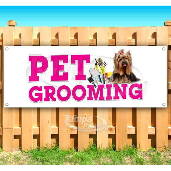 Pet Grooming 13 oz Vinyl Banner With Metal Grommets