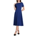 thumbnail image 2 of INSPIRE CHIC Women's Boat Neck Dresses 2025 Midi Swing Work A-Line Dress for Elegant and Casual Occasions S Royal Blue, 2 of 5