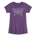 thumbnail image 1 of Instant Message - Butterfly Linear - T-Shirt à Manches Courtes pour Filles Tout-Petits et Jeunes - Taille 3T Violet Chiné, 1 of 2