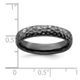 thumbnail image 4 of Auriga Fine Jewelry 925 Sterling Silver Black-plated Hammer Finish Ring for Women Size 8, 4 of 6