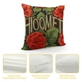thumbnail image 4 of Sweet Home Red Flower Throw Lumbar Pillow Covers  Black Background with Geranium Poppy Floral Green Leaves Plants Farmhouse Decorations Pillow Cases  for Sofa Couch, 4 of 5