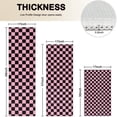 thumbnail image 4 of Black and Pink Checkerboard Pattern Kitchen Rugs Sets Of 3,Kitchen Runner Rugs Non Skid Washable,Decorative Kitchen Floor Mats for Kitchen,Sink,Laundry,17"x30"+ 17"x47" + 17"x59", 4 of 6