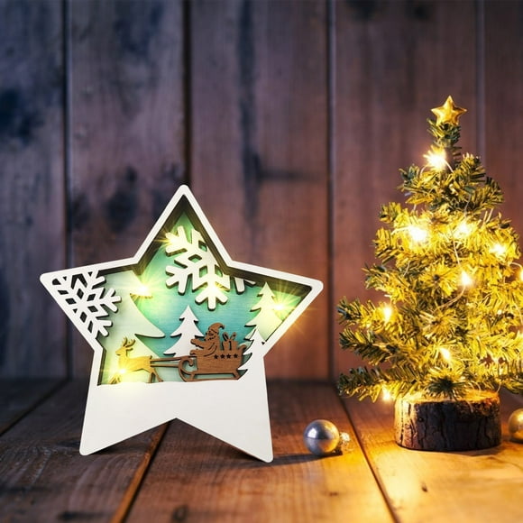 Oxodoi Clearance Christmas Star Table Decor,Star Table Ornament Decor Santa Sign Pattern Ornament