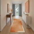 thumbnail image 4 of 2x3 Area Rug indoor door mat with Non-Slip Backing, low pile, machine washable, light weight print pattern floor mat for entryway, entrance, front door, bathroom, Linear Geometry, Terracotta Beige, 4 of 5