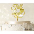 thumbnail image 1 of Fall In Love Wedding Cake Topper Personalized Mirror Gold Cake Topper Cake Decoration Option Available 6-7 Inches Wide, 1 of 1