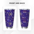 thumbnail image 3 of Cauagu blue purple Snowflake Pattern 20oz Tumbler,Stainless Steel Vacuum Insulated Tumbler with Lid Insulated Coffee Mug Thermal Cup with Splash Proof Sliding Lid-Straw Three-piece Set, 3 of 8