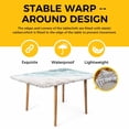 thumbnail image 4 of Ombre Brown Blue Table Cloths for 4 Foot Rectangle Tables, Summer Coastal Ocean Sea Beach Wave Patio Waterproof Elastic Fitted Tablecloths, Washable Rectangular Table Cover for Camping, 4 of 8